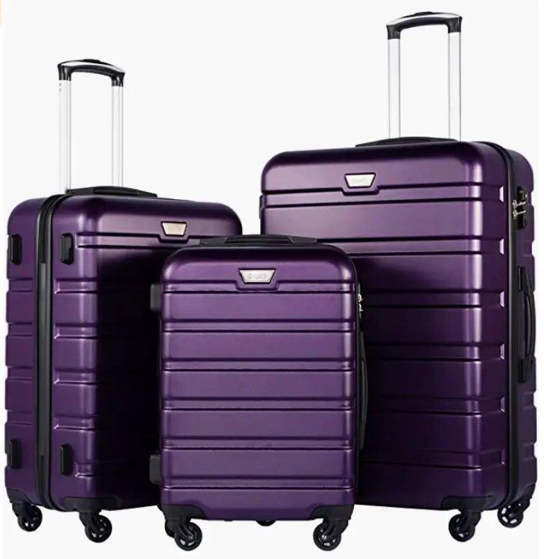 oolife luggage 3 piece set suitcase spinner