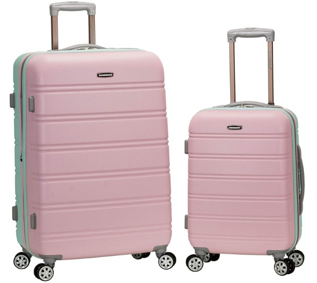 Rockland Melbourne textured 2 piece hardside spinner luggage set